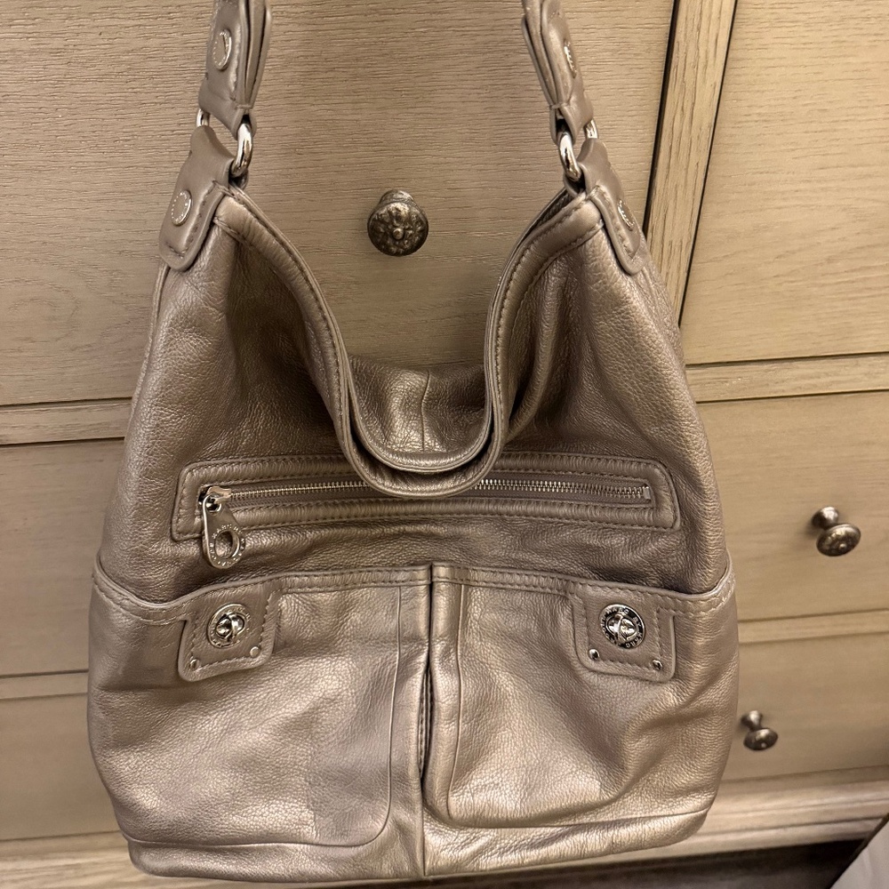 Marc by Marc Jacobs Faridah Metallic Hobo/Satchel Bag Includes Matching Wallet